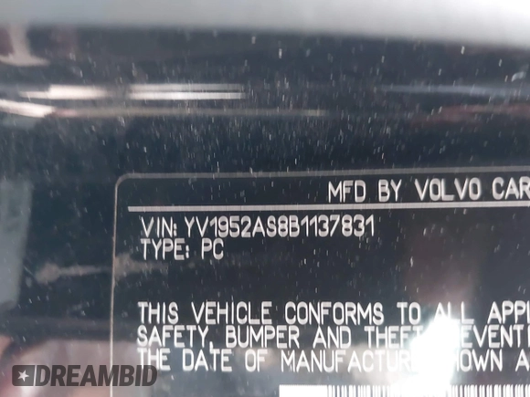 2011 Volvo S80 3.2L с VIN YV1952AS8B1137831, выставлен на аукционе IAAI как лот 40959835 с пробегом 84 609 миль миль и . История ставок и продаж доступна на DreamBid. Изображение 9.