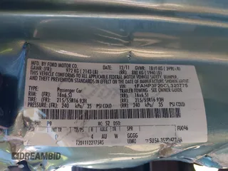 2012 Ford Focus SE with VIN 1FAHP3F20CL320775, listed as a IAAI auction lot 41996599 with Not Provided miles. Bid and sale history available at carsss.com. Image 9.