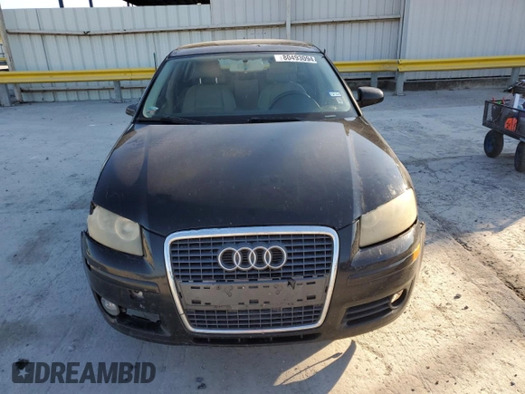 2007 Audi A3 with VIN WAUNF78P17A111284, listed as a Copart auction lot 80493094 with 200,950 mi miles and Clean Title. Bid and sale history available at carsss.com. Image 5.