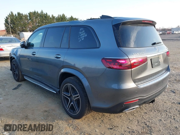 2025 Mercedes-Benz GLS 450 with VIN 4JGFF5KEXSB308035, listed as a IAAI auction lot 41814613 with 1,985 mi miles and . Bid and sale history available at DreamBid. Image 3.