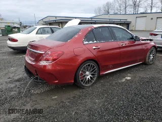 2016 Mercedes-Benz C 63 S AMG with VIN 55SWF8HB1GU111373, listed as a Copart auction lot 44344605 with 60,758 mi miles and Salvage title. Bid and sale history available at DreamBid. Image 3.