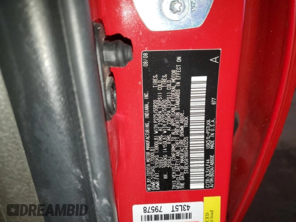 2008 Toyota Tundra Limited z VIN 5TBEV58188S483255, wystawiony jako Copart lot #46363785 z przebiegiem 242 645 mil mil oraz Szkoda całkowita • Salvage title. Historia ofert i sprzedaży dostępna na DreamBid. Obrazek 12.