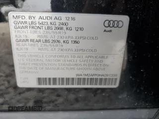 2017 Audi Q5 Premium Plus z VIN WA1M2AFP0HA091339, wystawiony jako Copart lot #43940455 z przebiegiem 103 906 mil mil oraz Szkody całkowita. Historia ofert i sprzedaży dostępna na DreamBid. Obrazek 12.