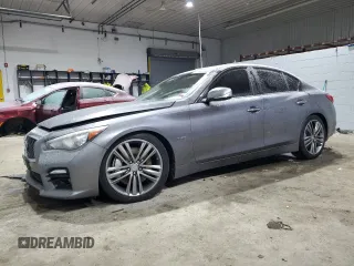 2014 Infiniti Q50 Hybrid Premium with VIN JN1AV7AR9EM701618, listed as a Copart auction lot 88628505 with 118,925 mi miles and Salvage Title. Bid and sale history available at DreamBid. Image 1.