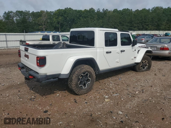 2020 Jeep Gladiator Rubicon with VIN 1C6JJTBG6LL102474, listed as a Copart auction lot 60377785 with 56,422 mi miles and Salvage title. Bid and sale history available at DreamBid. Image 3.