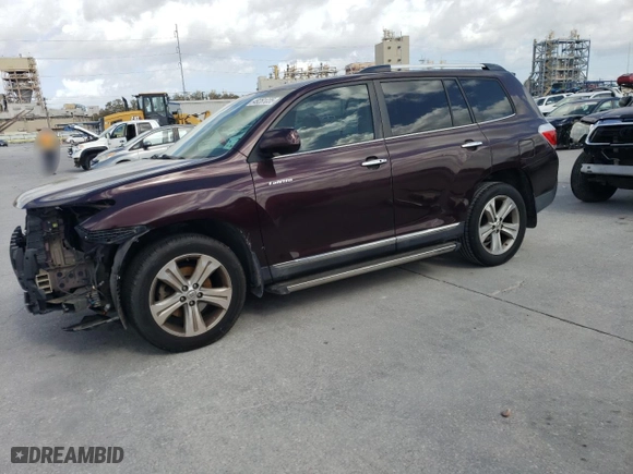 2012 Toyota Highlander Limited with VIN 5TDYK3EH6CS089670, listed as a Copart auction lot 49281035 with 158,068 mi miles and Salvage Title. Bid and sale history available at carsss.com. Image 1.