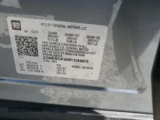 2023 Chevrolet Traverse LT Cloth with VIN 1GNERGKW8PJ194875, listed as a Copart auction lot 67810064 with 45,066 mi miles and Salvage Title. Bid and sale history available at carsss.com. Image 14.