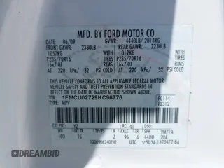 2009 Ford Escape XLS with VIN 1FMCU02729KC96776, listed as a IAAI auction lot 42189338 with 188,393 mi miles and . Bid and sale history available at DreamBid. Image 9.