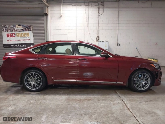 2017 Genesis G80 3.8L with VIN KMHGN4JE7HU168753, listed as a IAAI auction lot 41346557 with 97,059 mi miles. Bid and sale history available at carsss.com. Image 13.