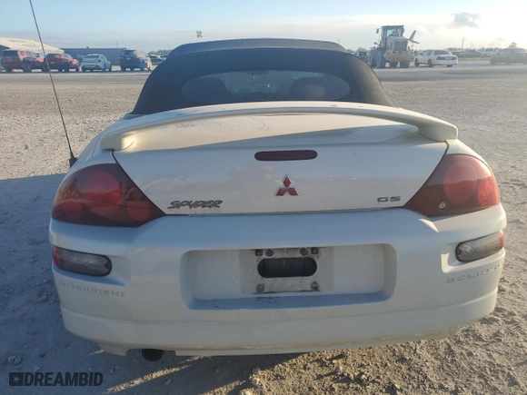 2001 Mitsubishi Eclipse GS with VIN 4A3AE45G91E229250, listed as a Copart auction lot 80636114 with 0 mi miles and Salvage Title. Bid and sale history available at carsss.com. Image 6.