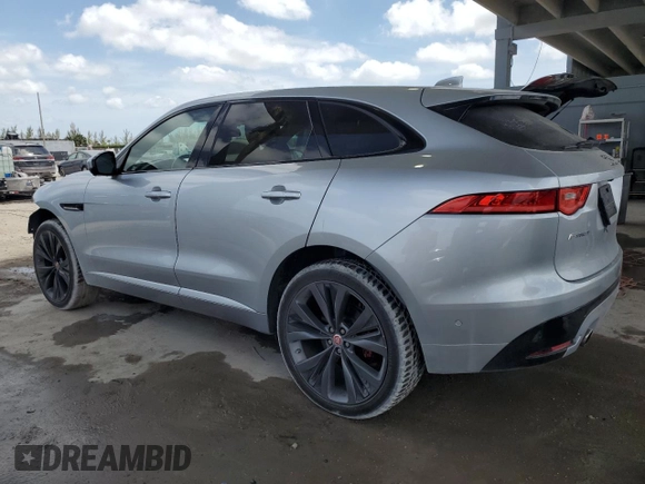 2017 Jaguar F-Pace with VIN SADCP2BV8HA048370, listed as a Copart auction lot 53865225 with 43,540 mi miles and Salvage title. Bid and sale history available at DreamBid. Image 2.