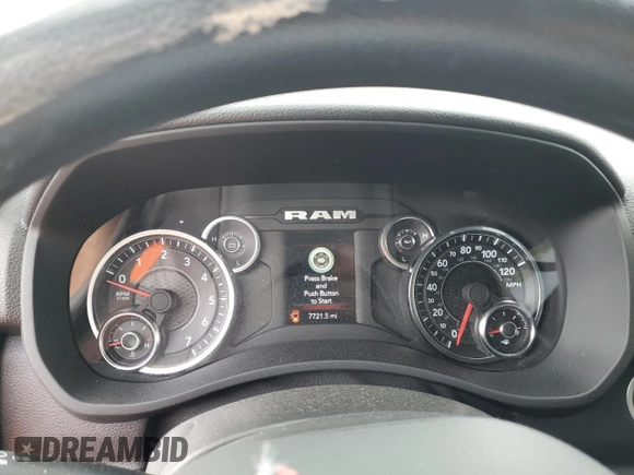 2024 Ram 2500 Tradesman with VIN 3C6TR5CJ9RG330188, listed as a Copart auction lot 53607045 with 7,721 mi miles and Salvage title. Bid and sale history available at DreamBid. Image 9.