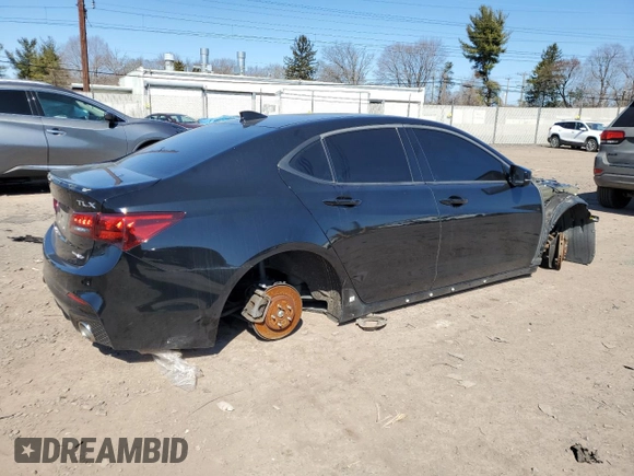 2018 Acura TLX w/A-SPEC Pkg with VIN 19UUB3F62JA005514, listed as a Copart auction lot 48353655 with 0 mi miles and Salvage Title. Bid and sale history available at carsss.com. Image 3.