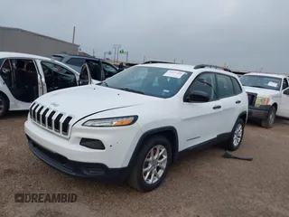 2015 Jeep Cherokee Sport with VIN 1C4PJLAB5FW761559, listed as a IAAI auction lot 41957494 with 54,614 mi miles. Bid and sale history available at carsss.com. Image 2.