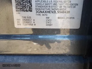 2020 Chevrolet Equinox LS with VIN 3GNAXHEV2LS548430, listed as a Copart auction lot 47304195 with 53,252 mi miles and Salvage Title. Bid and sale history available at carsss.com. Image 13.