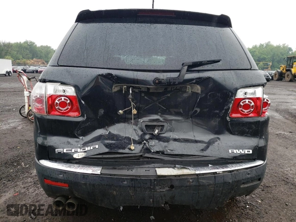 2010 GMC Acadia SLT1 with VIN 1GKLVMEDXAJ167211, listed as a Copart auction lot 58842365 with 180,615 mi miles and Salvage title. Bid and sale history available at DreamBid. Image 6.