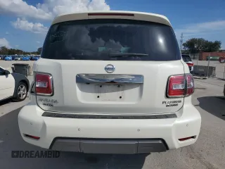 2020 Nissan Armada Platinum with VIN JN8AY2NF5L9360651, listed as a Copart auction lot 80011224 with 28,093 mi miles and Salvage Title. Bid and sale history available at carsss.com. Image 6.