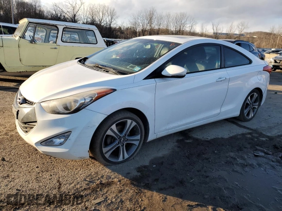 2013 Hyundai Elantra Coupe GS with VIN KMHDH6AE1DU009579, listed as a Copart auction lot 43067675 with 214,050 mi miles and Salvage Title. Bid and sale history available at carsss.com. Image 1.