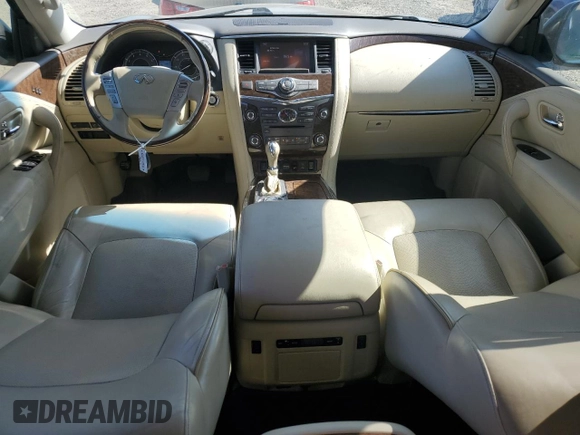 2015 Infiniti QX80 with VIN JN8AZ2NEXF9082838, listed as a Copart auction lot 51875485 with 138,533 mi miles and Salvage title. Bid and sale history available at DreamBid. Image 8.