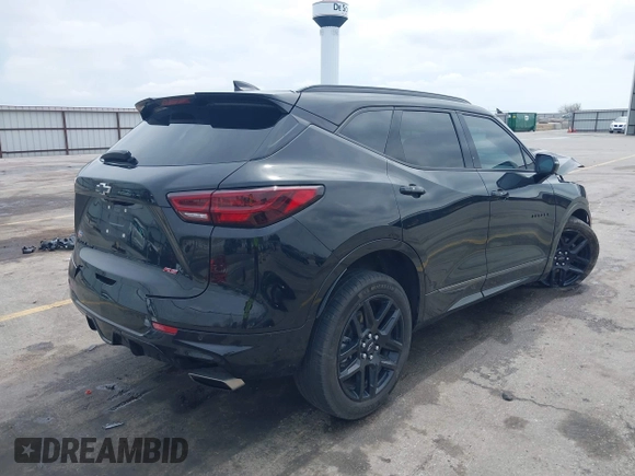 2023 Chevrolet Blazer RS with VIN 3GNKBKRS0PS225810, listed as a IAAI auction lot 42115702 with 36,393 mi miles and . Bid and sale history available at DreamBid. Image 4.