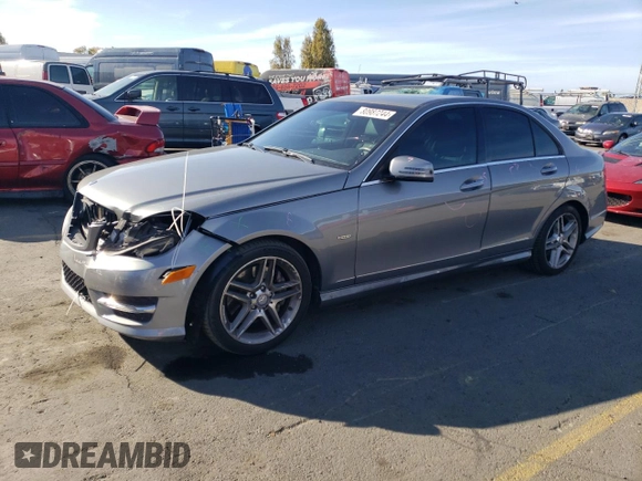 2012 Mercedes-Benz C 350 Sport with VIN WDDGF5HB6CR238991, listed as a Copart auction lot 80987244 with 88,594 mi miles and Salvage Title. Bid and sale history available at DreamBid. Image 1.