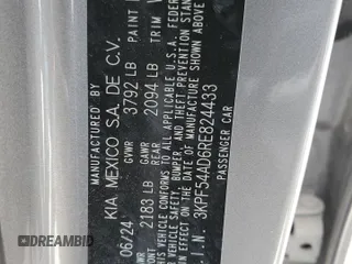 2024 Kia Forte GT-Line with VIN 3KPF54AD6RE824433, listed as a Copart auction lot 44980015 with 17,032 mi miles and Salvage Title. Bid and sale history available at carsss.com. Image 12.