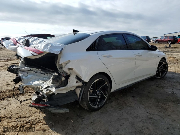 2023 Hyundai Elantra N Line with VIN KMHLR4AFXPU417525, listed as a Copart auction lot 44341815 with 39,796 mi miles and Salvage Title. Bid and sale history available at carsss.com. Image 3.