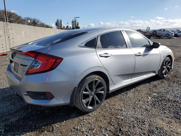 2020 Honda Civic Sedan Sport with VIN 19XFC2F85LE209319, listed as a Copart auction lot 48481385 with 58,457 mi miles and Salvage Title. Bid and sale history available at carsss.com. Image 3.