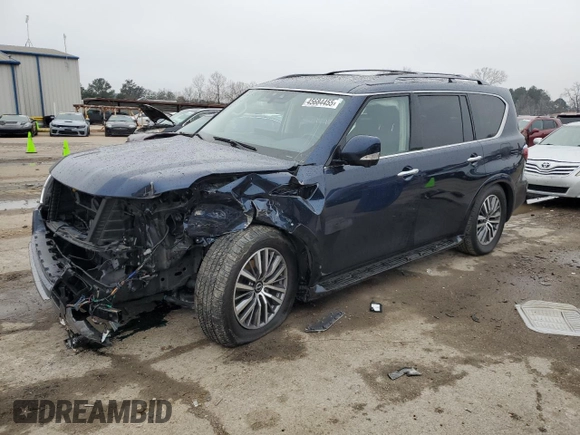 2023 Nissan Armada SL with VIN JN8AY2BC4P9184224, listed as a Copart auction lot 45684455 with 26,073 mi miles and Salvage Title. Bid and sale history available at carsss.com. Image 1.