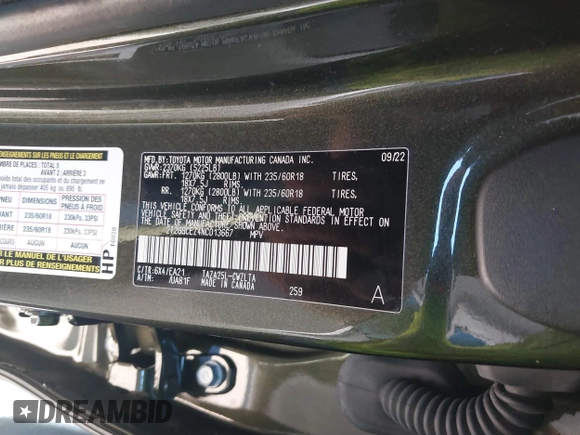 2022 Lexus NX with VIN 2T2GGCEZ4NC013667, listed as a IAAI auction lot 41508482 with 33,233 mi miles. Bid and sale history available at carsss.com. Image 9.