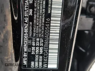2022 Mercedes-Benz EQS with VIN W1KCG4EB8NA005416, listed as a Copart auction lot 45281084 with 0 mi miles. Bid and sale history available at carsss.com. Image 13.