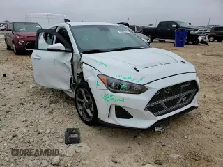 2019 Hyundai Veloster 2.0 with VIN KMHTG6AF5KU018693, listed as a Copart auction lot 76660363 with 74,498 mi miles. Bid and sale history available at carsss.com. Image 10.
