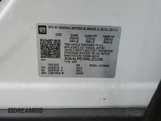 2022 GMC Terrain SLT with VIN 3GKALPEV0NL211156, listed as a Copart auction lot 55300465 with 57,319 mi miles and Salvage Title. Bid and sale history available at DreamBid. Image 14.