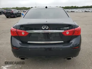 2014 Infiniti Q50 Premium with VIN JN1BV7AP8EM684524, listed as a Copart auction lot 59286115 with 105,107 mi miles and Salvage title. Bid and sale history available at DreamBid. Image 6.