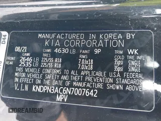 2022 Kia Sportage EX with VIN KNDPN3AC6N7007642, listed as a IAAI auction lot 42151902 with 39,411 mi miles and . Bid and sale history available at DreamBid. Image 9.