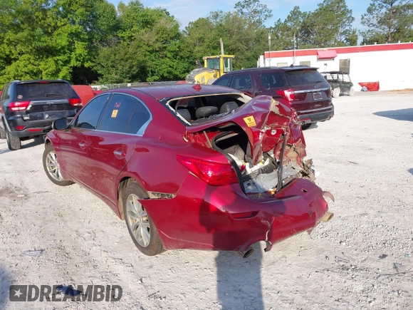 2015 Infiniti Q50 Premium with VIN JN1BV7AR3FM396669, listed as a IAAI auction lot 42007221 with 185,175 mi miles. Bid and sale history available at carsss.com. Image 3.