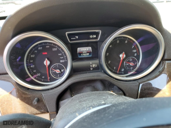 2016 Mercedes-Benz GLE with VIN 4JGDA5JB7GA717054, listed as a Copart auction lot 76678514 with 173,239 mi miles and Salvage Title. Bid and sale history available at carsss.com. Image 9.