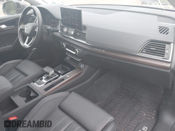 2023 Audi Q5 S line Premium Plus with VIN WA1EAAFY8P2008054, listed as a IAAI auction lot 42678217 with 20,363 mi miles and . Bid and sale history available at DreamBid. Image 5.