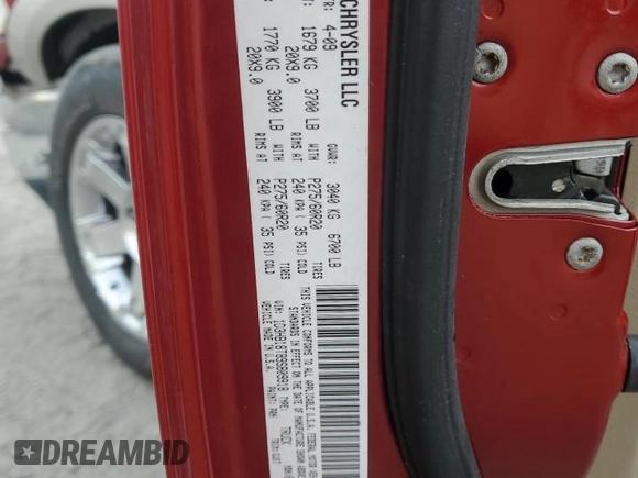 2009 Dodge 1500 SLT with VIN 1D3HB18T89S809918, listed as a Copart auction lot 43281745 with 146,155 mi miles and Salvage title. Bid and sale history available at DreamBid. Image 12.