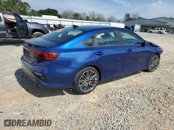 2021 Kia Forte GT with VIN 3KPF44AC3ME318013, listed as a Copart auction lot 45650785 with 24,201 mi miles and Salvage Title. Bid and sale history available at carsss.com. Image 3.