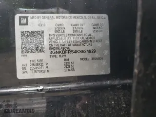 2019 Chevrolet Blazer Premier with VIN 3GNKBFRS4KS624929, listed as a Copart auction lot 86160984 with 0 mi miles and Salvage Title. Bid and sale history available at carsss.com. Image 13.