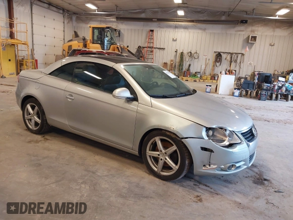 2007 Volkswagen Eos 2.0T with VIN WVWBA71F67V040775, listed as a IAAI auction lot 41913098 with 98,554 mi miles and . Bid and sale history available at DreamBid. Image 1.