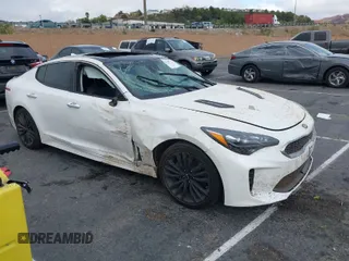 2018 Kia Stinger Premium with VIN KNAE25LA8J6012328, listed as a IAAI auction lot 41509757 with 67,374 mi miles. Bid and sale history available at carsss.com. Image 1.