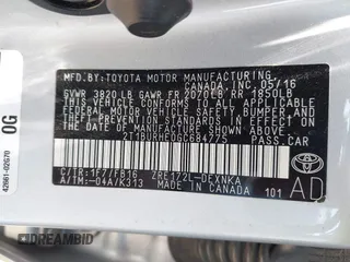 2016 Toyota Corolla L with VIN 2T1BURHE0GC684775, listed as a IAAI auction lot 42720936 with 136,872 mi miles and . Bid and sale history available at DreamBid. Image 9.