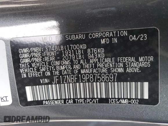 2023 Toyota GR86 Premium with VIN JF1ZNBF19P8758697, listed as a Copart auction lot 50450085 with 27,189 mi miles and Non Repairable. Bid and sale history available at carsss.com. Image 13.