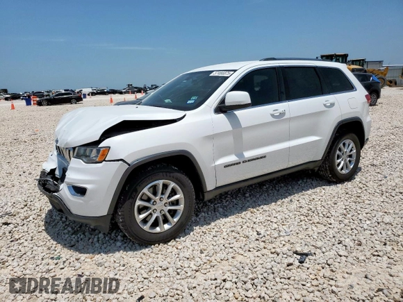 2021 Jeep Grand Cherokee Laredo E with VIN 1C4RJEAG7MC596709, listed as a Copart auction lot 57466875 with 56,164 mi miles and Salvage title. Bid and sale history available at DreamBid. Image 1.