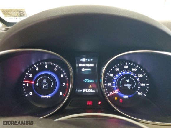2013 Hyundai Santa Fe Limited with VIN KM8SR4HF5DU004781, listed as a Copart auction lot 54388505 with 191,304 mi miles and Clean Title. Bid and sale history available at carsss.com. Image 9.