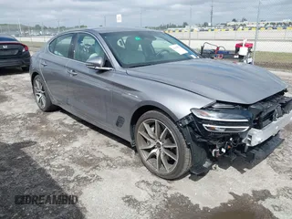 2025 Genesis G70 2.5T with VIN KMTG34SC9SU144387, listed as a IAAI auction lot 41649893 with 1,673 mi miles. Bid and sale history available at carsss.com. Image 1.