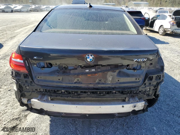 2016 BMW 7 Series 740i with VIN WBA7E2C51GG504154, listed as a Copart auction lot 76724394 with 104,269 mi miles and Salvage Title. Bid and sale history available at carsss.com. Image 6.