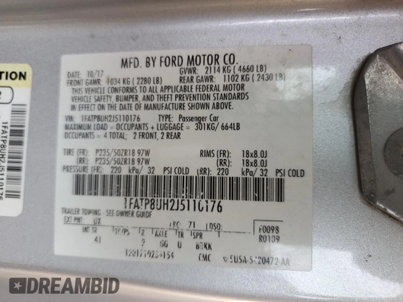 2018 Ford Mustang EcoBoost Premium with VIN 1FATP8UH2J5110176, listed as a Copart auction lot 47392445 with 73,453 mi miles and Salvage Title. Bid and sale history available at carsss.com. Image 12.